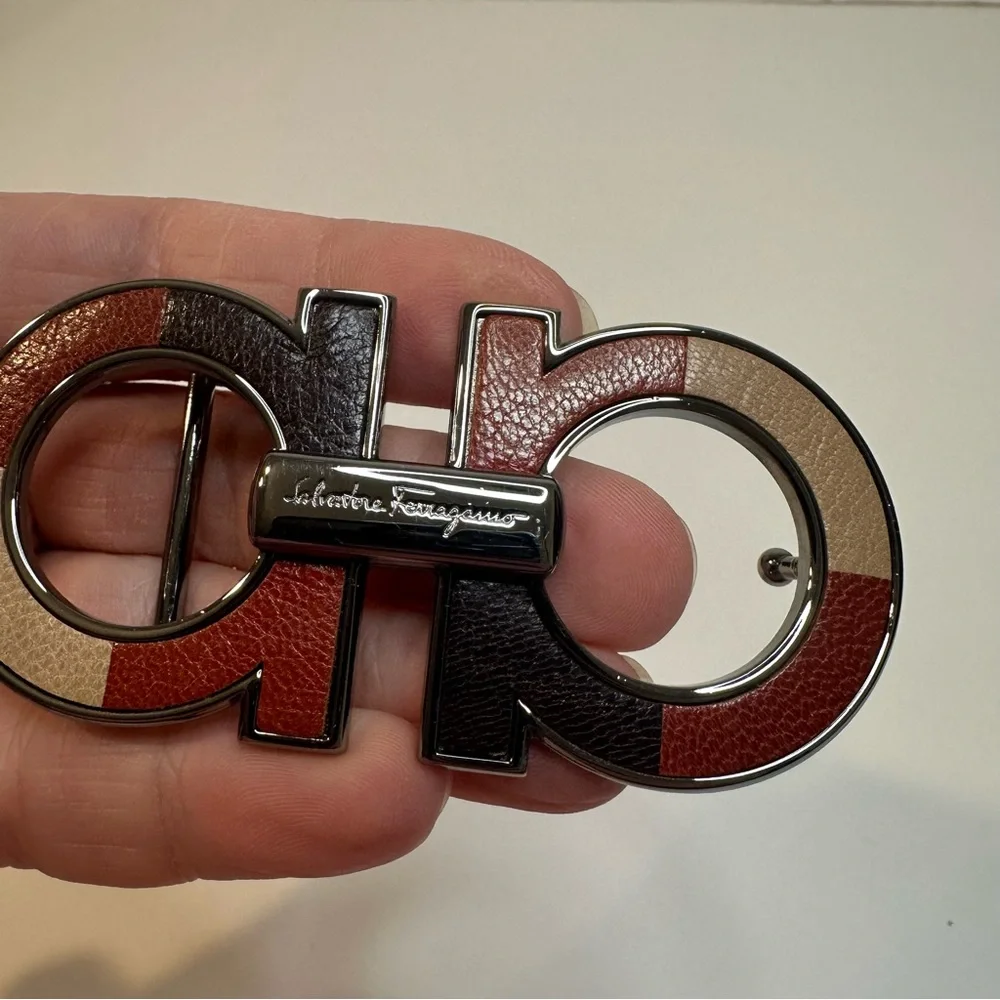 Salvatore Ferragamo Belt Buckle leather patchwork inlay